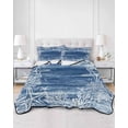 thumbnail image 2 of Quilts Full Size Bedding Set, Blue Coastal Lightweight Quilted Comforter, Summer Ocean Sea Waves Starfish Corals Soft Reversible Bedspread Coverlet with Pillow Covers for All Season, 78" x 90", 2 of 7