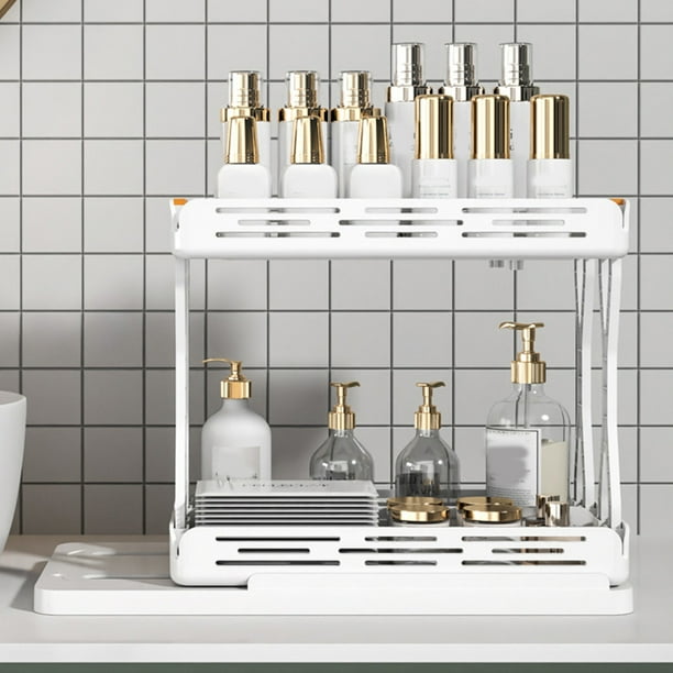 String Out Spice Rack Organizer Base que no es esquivada Base giratoria de dos pisos Slide Out Spice Backs ahorra espacio para frascos de condimento Medicina