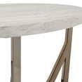 thumbnail image 5 of Weston Home Natasha Champagne Gold Glam Round End Table With White Faux Marble Top, 5 of 5
