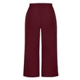 thumbnail image 5 of Wiyuqeen Women's Cotton Linen Pants Summer Casual Loose Wide Leg Pant Drawstring Elastic High Waist Palazzo Pants Relax Fit Trousers with Pockets, 5 of 8