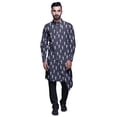 thumbnail image 1 of Atasi Designer Kurta Pajama For Men Printed Angrakha Kurta Set Summer Clothing, 1 of 3