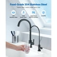 thumbnail image 2 of KFFKFF Stainless Steel Faucet, Lead-Free Water Filtration Tap, Reverse Osmosis Faucet with Durable Brass Valve, High Arch Drinking Water Tap for Kitchen Sink, Bar Counter, Cafe, Matte Black, 2 of 9