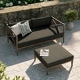thumbnail image 6 of Northlake Outdoor Teak Wood Loveseat and Ottoman Set in Weathered Gray Flint, 6 of 10