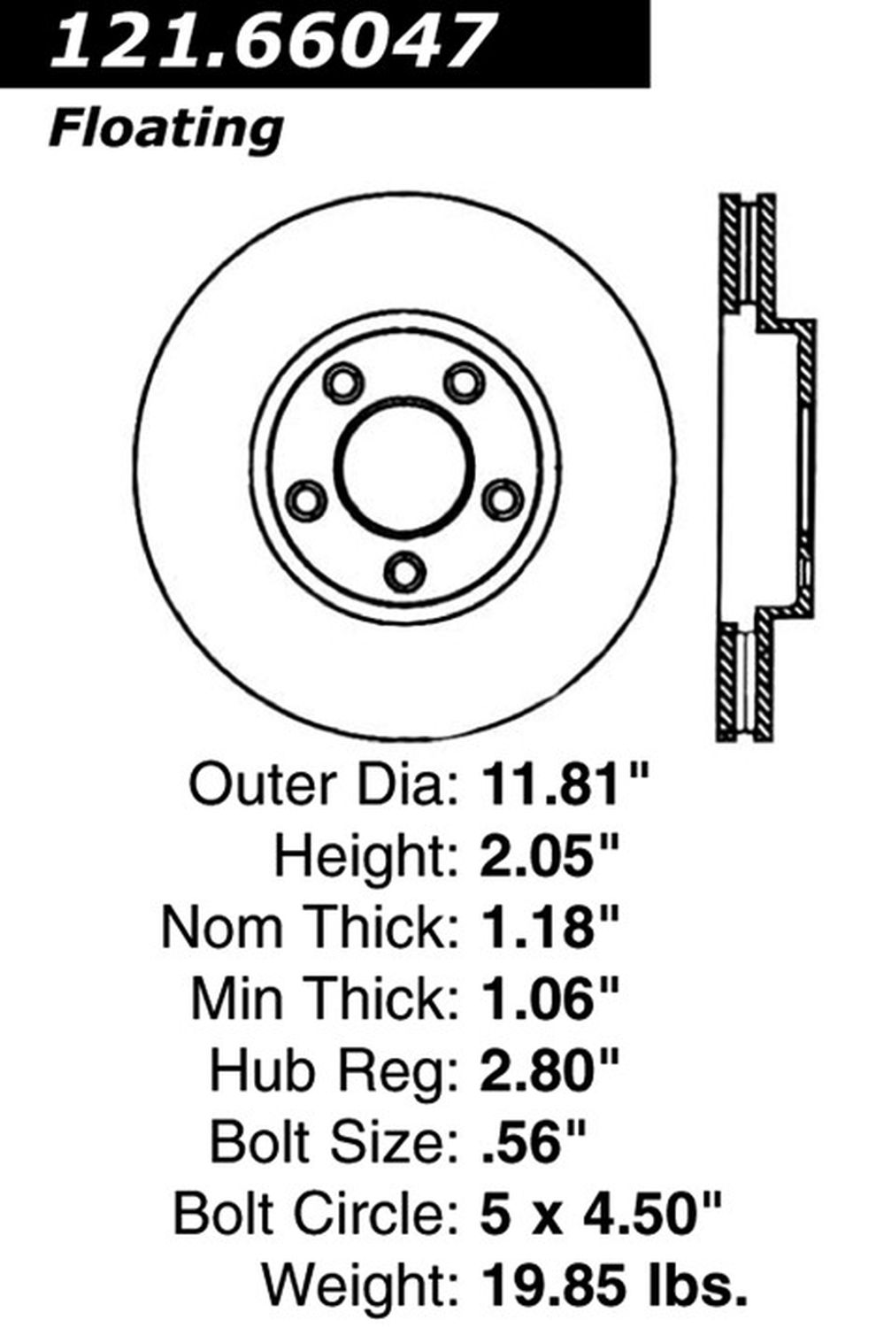 C-Tek Disc Brake Rotor 121.66047 Fits select: 2002-2006 BUICK RENDEZVOUS, 2002-2004 CHEVROLET VENTURE