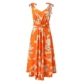 thumbnail image 3 of WILLBEST Vestidos Casuales para Mujer Vestidos Casuales Florales de Playa de Moda para Mujer Vestido sin Mangas con Cuello En V y Cinturón con Cremallera Grande​​, 3 of 3