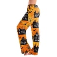 thumbnail image 2 of Womens Lounge Pants Halloween Spooky Print Elastic Waist Comfy Pjs Casual Bottoms, 2 of 6