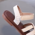 thumbnail image 6 of TOWED22 Girls Sandals Open Toe Princess Flat Sandals Strappy Summer Shoes Toddler/Little Kid White,10, 6 of 9