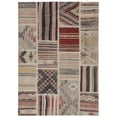 thumbnail image 2 of Contemporary Home Living 3' x 5' Tribal Patchwork Area Throw Rug - Cream and Blue, 2 of 8