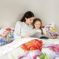 thumbnail image 6 of Manfei Kawaii Rainbow Daisy Full Size Comforter Sets,Gothic Moth Bedding Comforter Set,Colorful Flower Floral Bedding Sets For Girl Teens,Ultra Soft Home Decor Reversible,3 Pieces, 6 of 9