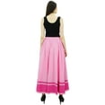 thumbnail image 3 of Bimba Women's Long Maxi Skirt With Contrast Border Boho Skirt With Elastic Waist, 3 of 8