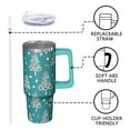 thumbnail image 3 of 30oz Merry Christmas Tumbler with Lid and Straw, Stainless Steel Cup with Handle Plaid Travel Mug, Holiday Presents, 3 of 5