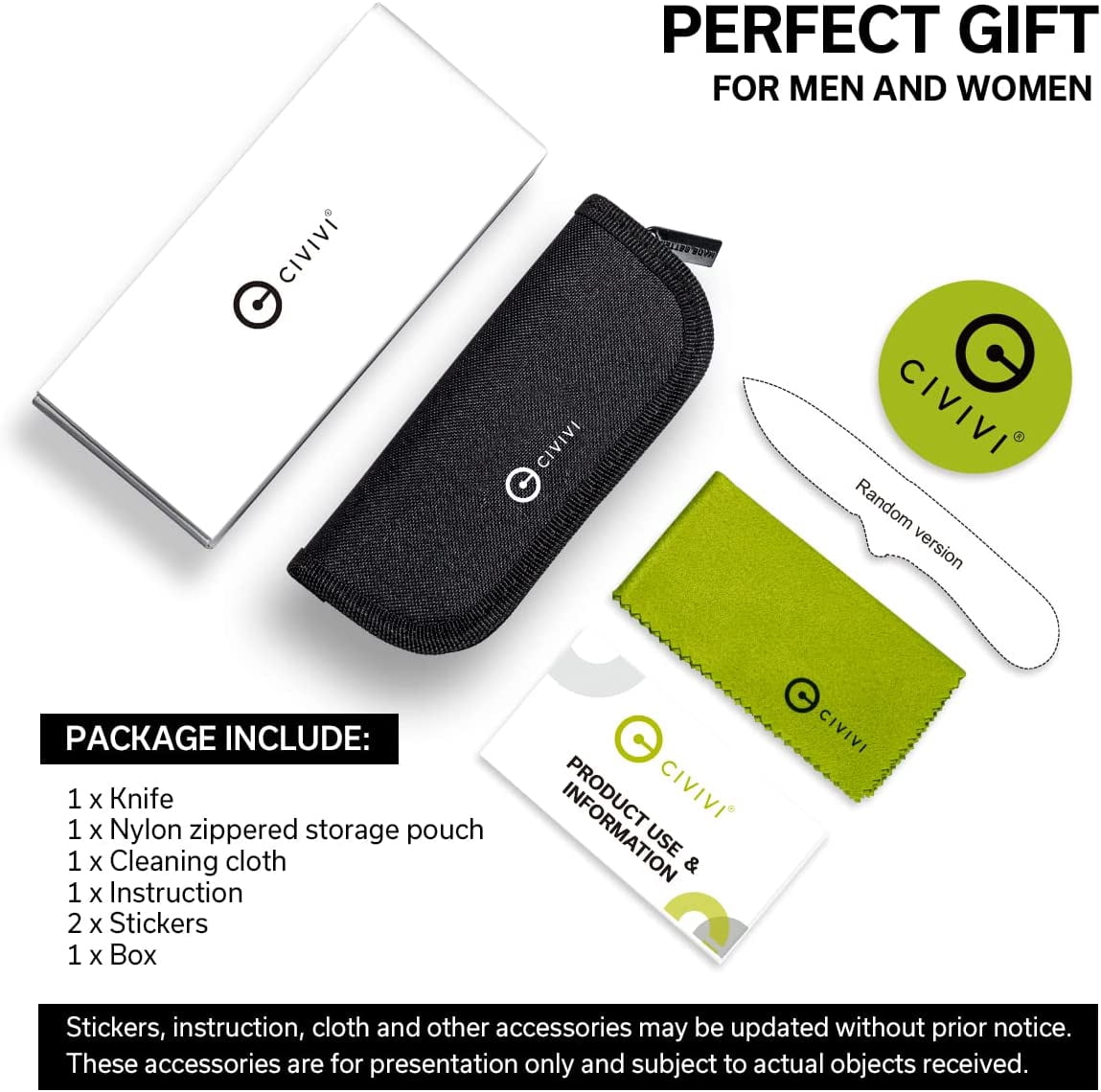 CIVIVI Cetos Frame Lock 14C28N Stainless Steel & Brown Micarta Pocket Knife  C21025B-1