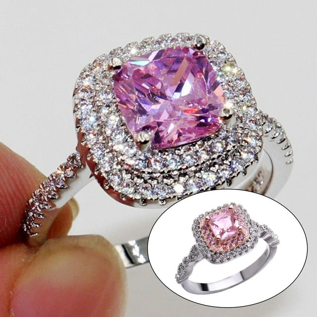 Anillos de cristal de metal vintage para mujeres y niñas Número 6