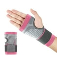 thumbnail image 3 of IYTR Mens Compression Wrist Sleeve Breathable Adjustable Hand Wrist Splint Support Fingerless Gloves for Hand Pain Relief Gray S, 3 of 5