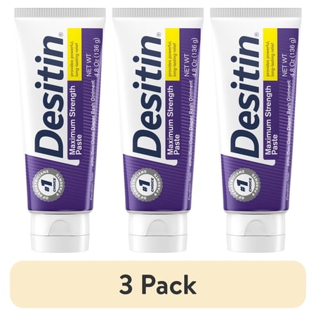 (3 pack) Desitin Maximum Strength Baby Diaper Rash Cream Zinc Oxide 4.8 oz