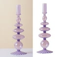 thumbnail image 2 of 1 Pcs Glass Candlestick Holders,11 Inch Artist Style Handmade Vase Candle Holder, Color Transparent Candle Holders For Candlesticks,Candle Holders For Wedding,Table Centerpiece Party Decor,Purple, 2 of 9