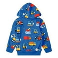 thumbnail image 2 of Toddler Boy's Crewneck Deep Blue Engineering Vehicle Sweatshirt Fall Winter Clothes Long Sleeve Shirt Top Outfit 2t(Excavator-8142), 2 of 5