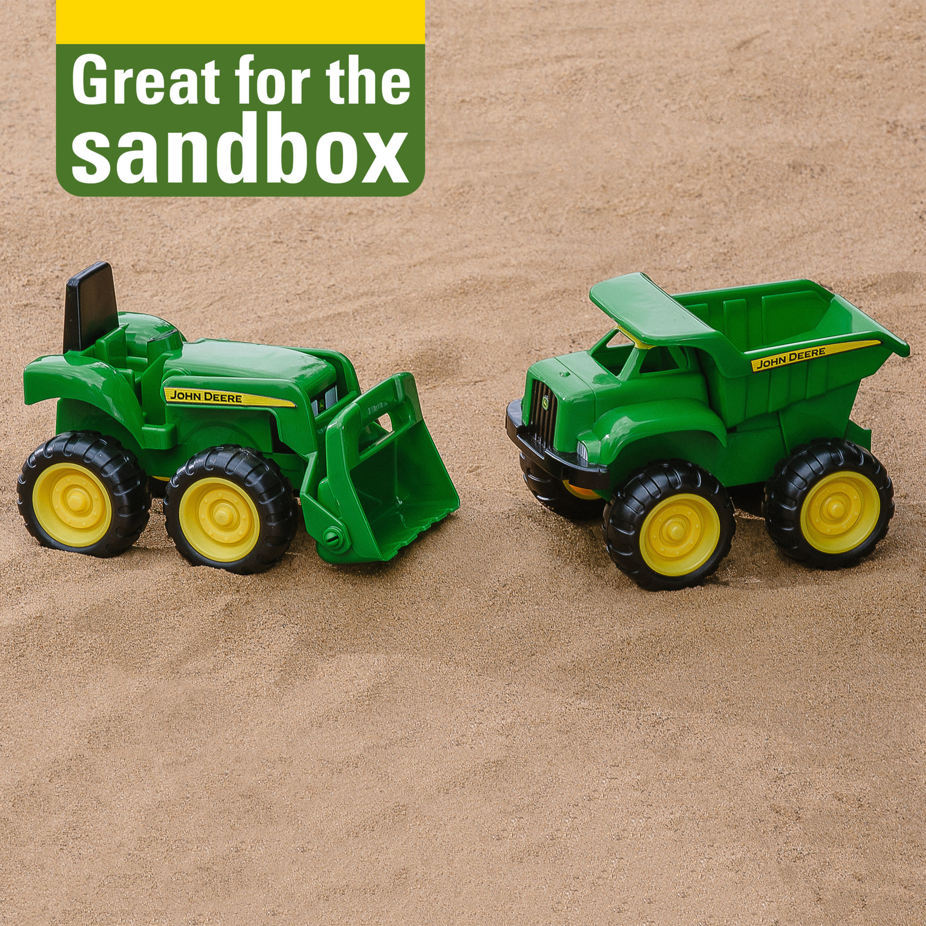 John Deere 6" Sandbox Toy Vehicle Set, Dump Truck and Tractor Toy Vehicles, 2 Pack, Green - image 3 of 13