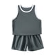 thumbnail image 2 of Conjuntos de camiseta sin mangas con cuello redondo para niños, camiseta sin mangas de color liso con cuello redondo y pantalones cortos con cintura elástica, conjunto de dos piezas de poliéster para, 2 of 9