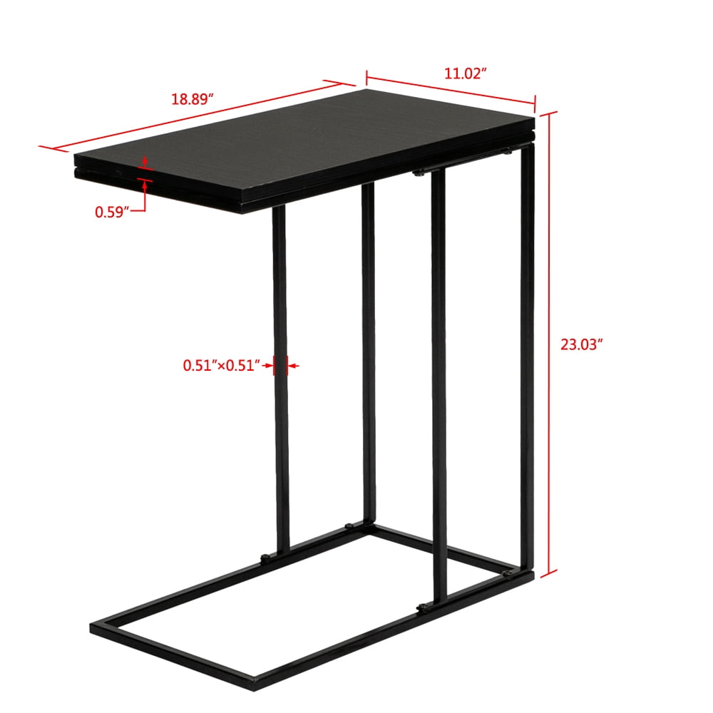 Lowestbest Side Table, Avenue Sofa Table, End Table for Living Room, Mobile Snack Table for Coffee Laptop Tablet, Industrial C Table Next to Sofa Couch, Baldrick Console Table, Black