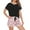 Black_Heart Pink Shorts, variant on Avidlove Women's Shorts Pajama Set Short Sleeve Tops with Plaid Pjs Shorts Nightwear Soft Sleepwear