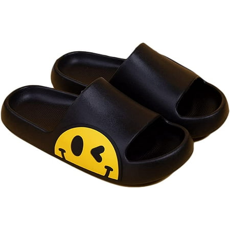 

PIKADINGNIS Cute Smile Slippers Unsex Summer Anti-Slip Indoor Outdoor Open Toe Slides Soft Comfortable House Slippers