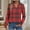 Red, variant on YHAJDS Casual Tops Womens Tops V Neck Button Random Plaid Print Long Sleeve Loose Spring Summer Top