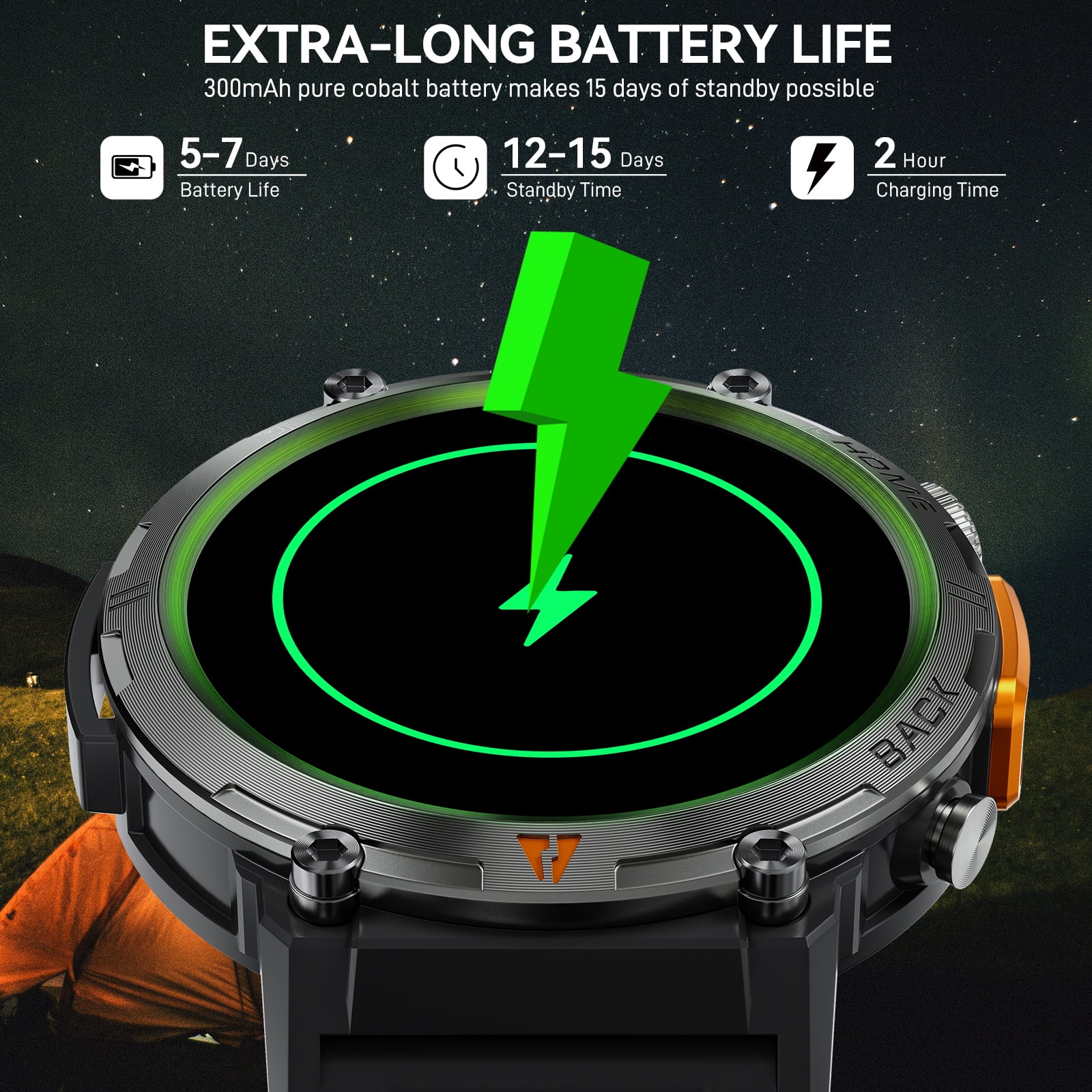 PAKRYS 1.45" Smart Watch for Men Bluetooth Call Smartwatch Outdoor Watch Compatible with iPhone Samsung