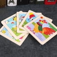 thumbnail image 4 of 11*11cm/4.33*4.33in 1pcs Wooden Jigsaw Puzzles, Children's Animal Puzzles Educational Early Education Cartoon Plane Jigsaw Puzzle Toys, For Children Kids, 4 of 5
