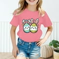 thumbnail image 2 of Kids Easter Shirt Cute Bunny Egg Graphic Tees Short Sleeve Regular Fit Casual Holiday Outfits Little Boys Girls 2-8T Pink, 6-7 Years, 2 of 4