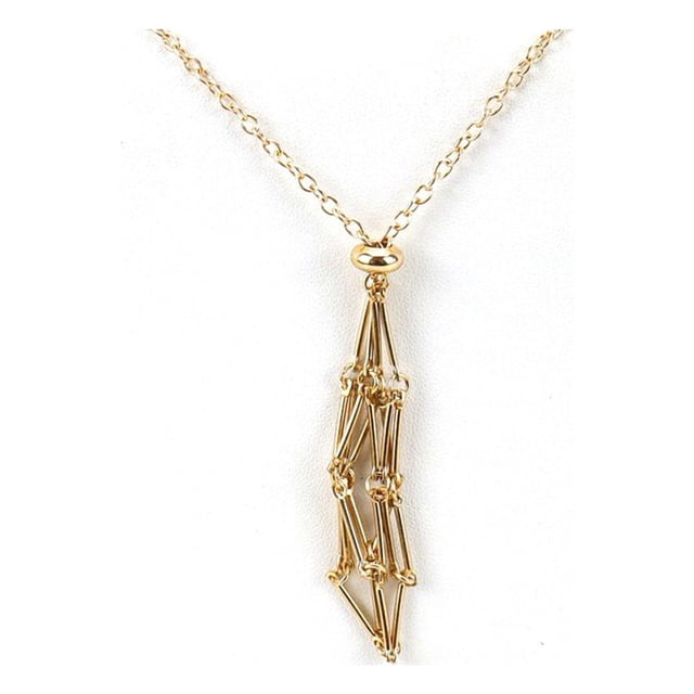 Crystals for Jewelry Making Crystal Necklace Empty Stone Quartz Adjustable Cage Pendant Stone Holders Necklace Replacement Metal Chain for Diy Jewelry Making Crystal Necklace Holder