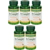 5 Pack - Nature's Bounty B-Complex with Folic Acid plus Vitamin C Tablets 125 Each