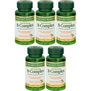 5 Pack - Nature's Bounty B-Complex with Folic Acid plus Vitamin C Tablets 125 Each