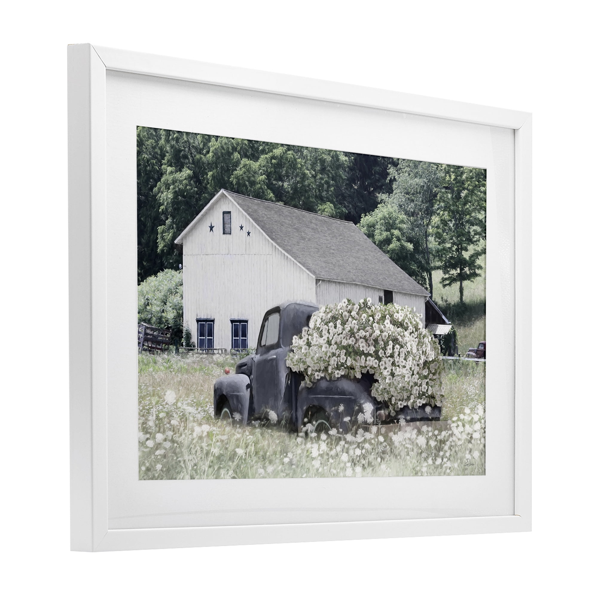 Stupell Industries Bed Full Of Blossoms White Framed Print Under Glass, design by Lori Deiter