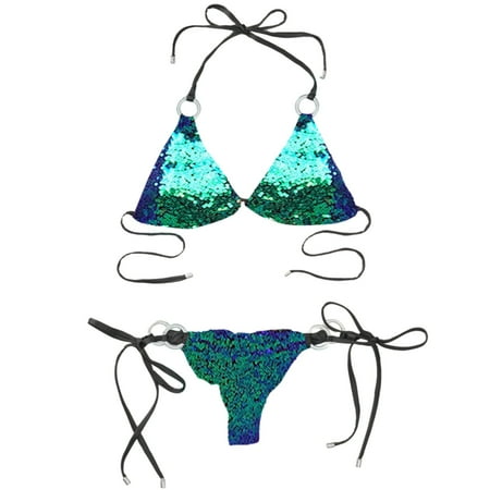 

LEEy-world Swimsuit Women Two Piece Swimsuits for Women Tankini Top Sports Bra Bathing Suit Green L