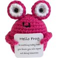 thumbnail image 1 of HAHDAXIA Handmade Crocheted Frog Toy Doll Crochet Animal Positive with Encouraging Card Funny Knitting Rabbit Pig Owl for Kids C, 1 of 6