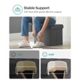 thumbnail image 3 of SONGMICS Folding Storage Ottoman Bench，38 x 38 x 38 cm，Ottoman Foot Rest, Storage Chest, Load 300 kg, for Living Room, Entryway, Dorm, Dark Gray, 3 of 6