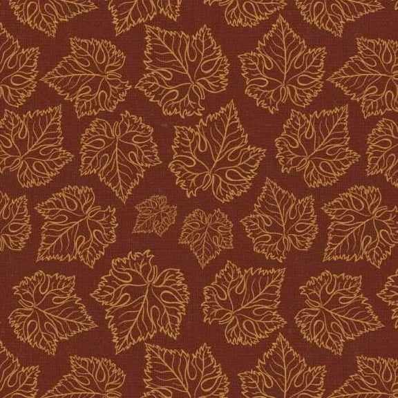 David Textiles Tonal Toss Grape Leaves Wine Beige 100% Cotton Fabric sold by the yard