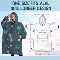 thumbnail image 4 of Oversized Wearable Blanket Hoodie,Paw Prints and Bones Sherpa Blanket Hoodie with Super Pockets,Super Warm Fuzzy Pullover for Women & Men, 4 of 6