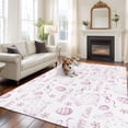 thumbnail image 2 of Large Area Rugs for Living Room Bedroom, Pink Easter 6'x9' Rug Washable Carpet Runner Indoor Outdoor, Watercolor Spring Bunny Eggs Flowers Non Slip Floor Mats Rug for Kitchen, Playroom, 2 of 8