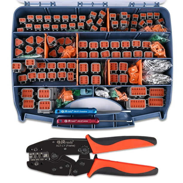 Kit de conectores JRReady ST6316 DT Deutsch de 2 a 12 pines con engarzador