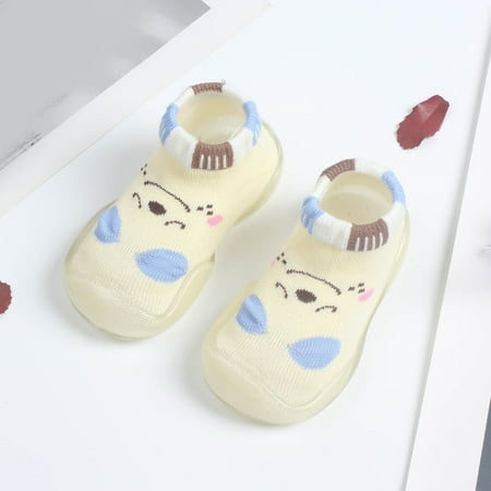 

Quealent Baby Booties Baby Booties Boys Girls Boots Non Slip Grippers Stay On Slipper Socks First Walker Winter Warm Crib Shoes Yellow 9