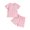 Red, variant on Coerni Toddler Baby Girls' Summer Stripe Knit Sets Floral Print Short Sleeve Tops Shorts Sets Casual Comfort Clothes