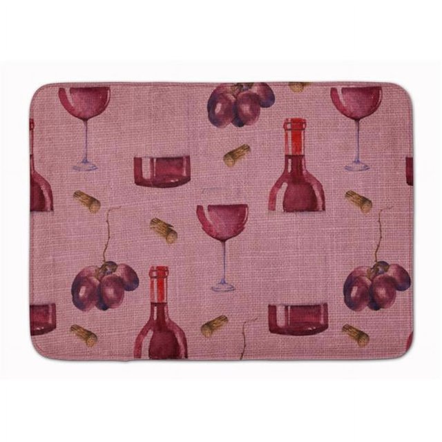 Carolines Treasures BB5195RUG Red Wine on Linen Machine Washable Memory Foam Mat