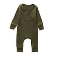 thumbnail image 2 of WOLLED 0-18 M Unisex Baby Boys Girls Bodysuits One-Piece 100% Cotton Infant Solid Color Romper Outerwear Toddler Jacket, 2 of 7