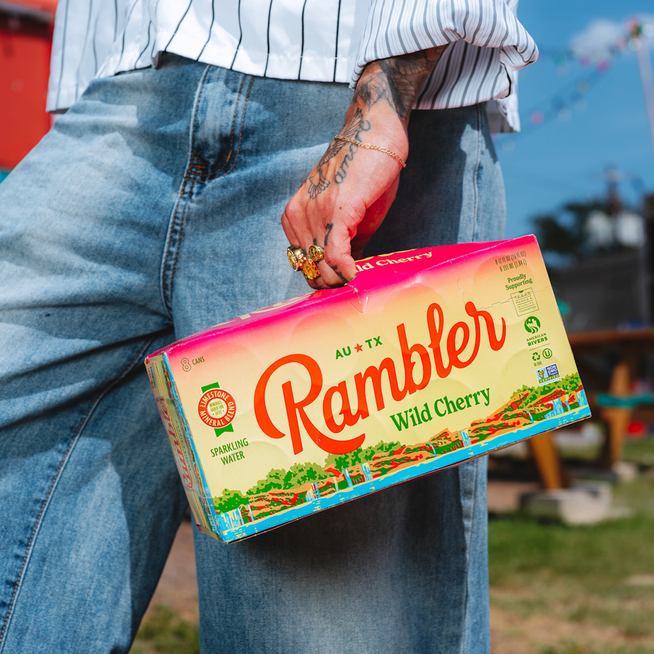 Rambler Wild Cherry Sparkling Water 8 - 12 fl oz Cans
