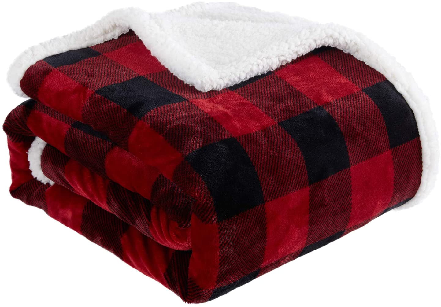 Premium Anti-Pill Buffalo Plaid Red Black Fleece 709