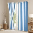 thumbnail image 3 of Manfei Classic Stripe Blackout Curtains,Modern Geometric Curtains Pack of 2 (42x84 Each), Blue White, 3 of 6