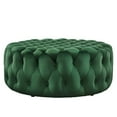thumbnail image 4 of Modway Amour Tufted Button Large Round Performance Velvet Ottoman in Emerald, 4 of 6