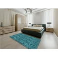 thumbnail image 5 of Ahgly Company Machine Washable Indoor Square Transitional Dark Turquoise Green Area Rugs, 7' Square, 5 of 7